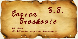 Božica Brošković vizit kartica